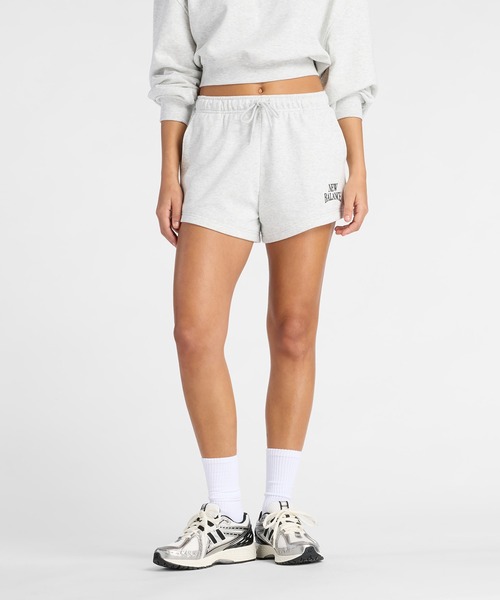 NEW BALANCE(ニューバランス)の「Tracksideフレンチテリーショーツ(その他パンツ・レディース・サンドグレー/スミクロ・X-LARGE/LARGE/MEDIUM/SMALL)」の2枚目の写真