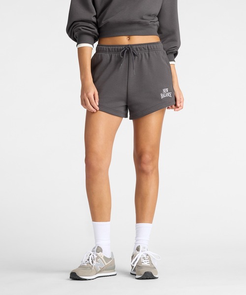 NEW BALANCE(ニューバランス)の「Tracksideフレンチテリーショーツ(その他パンツ・レディース・サンドグレー/スミクロ・X-LARGE/LARGE/MEDIUM/SMALL)」の1枚目の写真