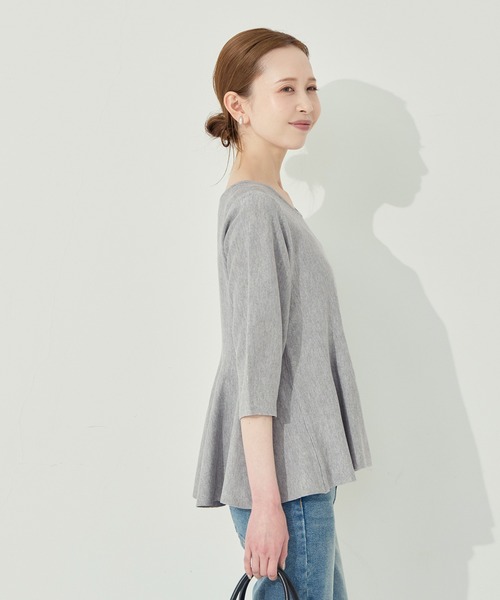 coca(coca)(コカ)の「バックパールペプラムニットトップス(ニット/セーター・レディース・ライトグレー/ブラック・L/M/S)」の16枚目の写真