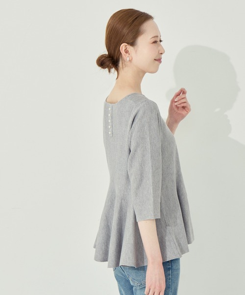 coca(coca)(コカ)の「バックパールペプラムニットトップス(ニット/セーター・レディース・ライトグレー/ブラック・L/M/S)」の20枚目の写真