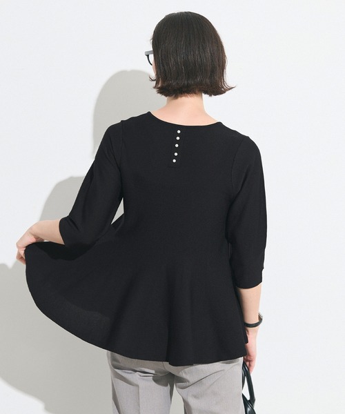 coca(coca)(コカ)の「バックパールペプラムニットトップス(ニット/セーター・レディース・ライトグレー/ブラック・L/M/S)」の10枚目の写真