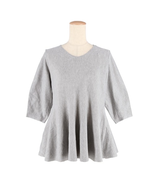 coca(coca)(コカ)の「バックパールペプラムニットトップス(ニット/セーター・レディース・ライトグレー/ブラック・L/M/S)」の8枚目の写真