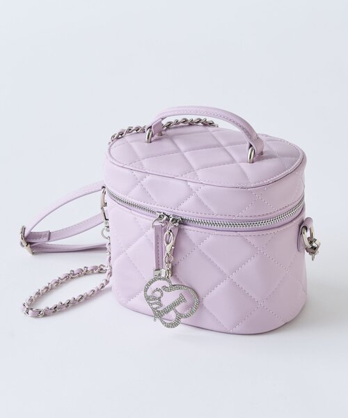 OLIVE des OLIVE(オリーブデオリーブ)の「【Belle Charme】Glitter Logo Quilted Vanity(ショルダーバッグ・レディース・ピンク/アイボリー/ブラック/ラベンダー/サックスブルー・FREE)」の4枚目の写真