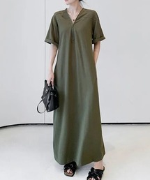 【さらっと着られる】ジップロングワンピース
