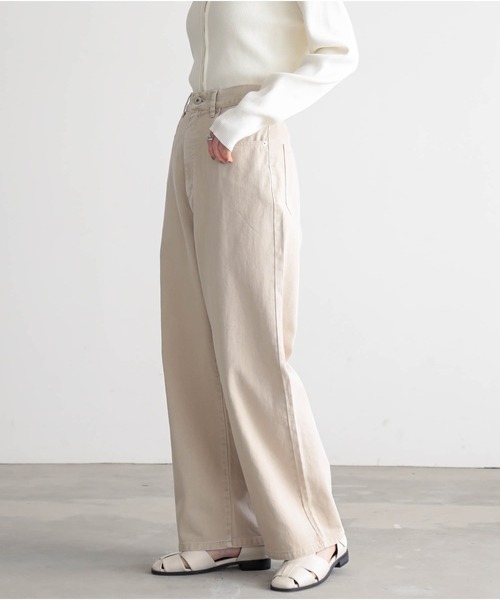 for/c（フォーシー）の「[低身長/高身長向けサイズ有]ワイドストレートデニムパンツ【サスティナブル】（デニムパンツ・レディース・ブルー/ブルー系その他/アイボリー/グレー/ベージュ/ブラウン/インディゴブルー・M/L/LL/TM/PM）」の19枚目の写真