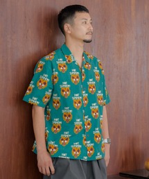 MAKE YOUR DAY（メイクユアデイ）の「文字とトラ柄綿麻半袖シャツ■パパサイズ（シャツ/ブラウス）」