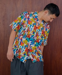 MAKE YOUR DAY（メイクユアデイ）の「文字とトラ柄綿麻半袖シャツ■パパサイズ（シャツ/ブラウス）」