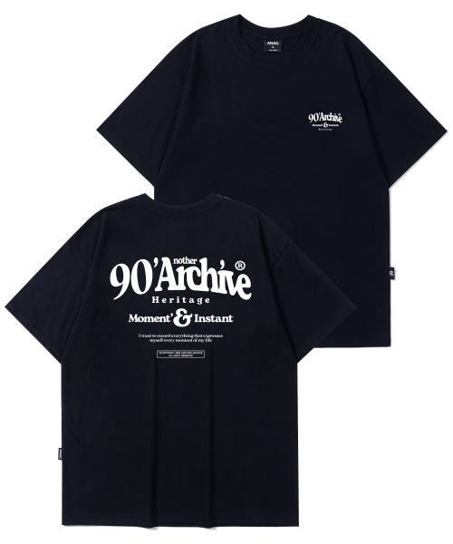 ANOTHER ARCHIVE(アナザーアーカイブ)の「90年代ヘリテージロゴ半袖Tシャツ_ネイビー(Tシャツ/カットソー・レディース・その他・LARGE)」の1枚目の写真