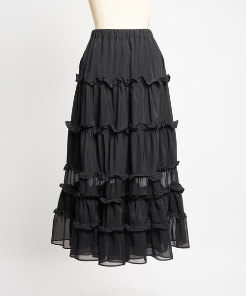 gomme(ゴム)の「ティアードスカート(スカート・レディース・ブラック/ブラウン・MEDIUM)」の20枚目の写真