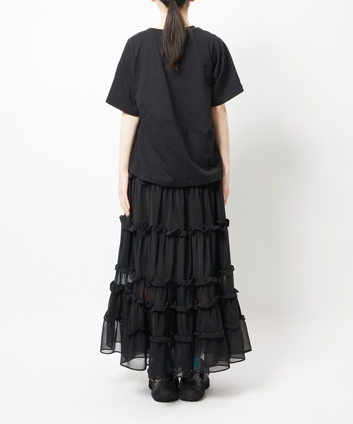 gomme(ゴム)の「ティアードスカート(スカート・レディース・ブラック/ブラウン・MEDIUM)」の8枚目の写真