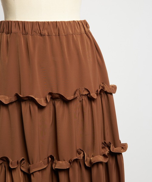 gomme(ゴム)の「ティアードスカート(スカート・レディース・ブラック/ブラウン・MEDIUM)」の15枚目の写真