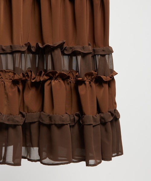 gomme(ゴム)の「ティアードスカート(スカート・レディース・ブラック/ブラウン・MEDIUM)」の16枚目の写真