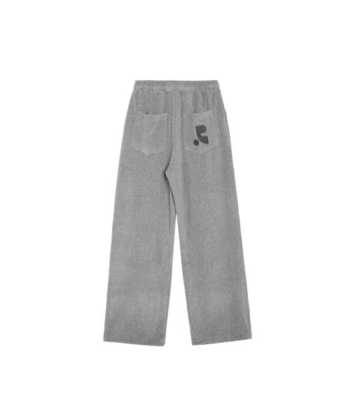 VELVET JOGGER PANTS - LIGHT GREY
