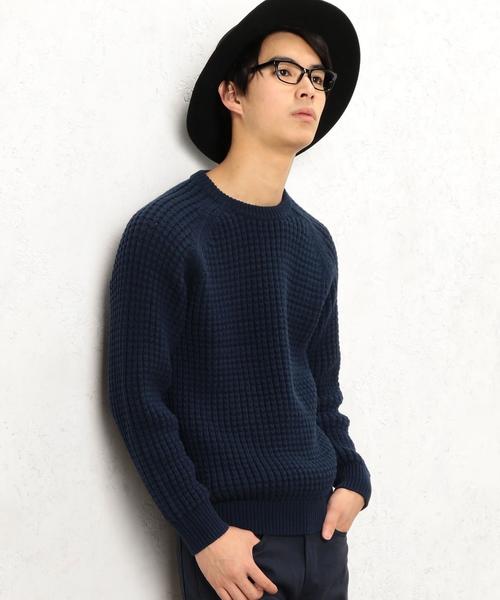 green label relaxing(グリーンレーベルリラクシング)の「KC BULKY CO/AC WFL C/N ニット◆(ニット/セーター・メンズ・ベージュ/ネイビー/ホワイト・MEDIUM/LARGE/SMALL/X-LARGE)」の1枚目の写真