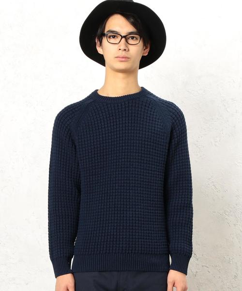 green label relaxing(グリーンレーベルリラクシング)の「KC BULKY CO/AC WFL C/N ニット◆(ニット/セーター・メンズ・ベージュ/ネイビー/ホワイト・MEDIUM/LARGE/SMALL/X-LARGE)」の5枚目の写真