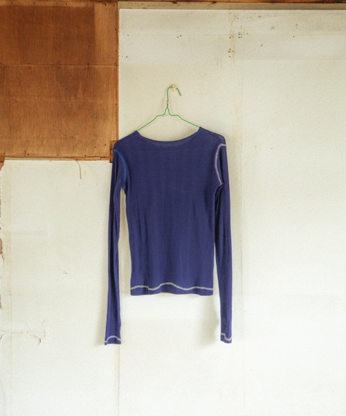 PAMM（パム）の「PAMMのサマー ロングT（Tシャツ/カットソー・レディース・ネイビー/アクア/オフホワイト・2/1）」の5枚目の写真