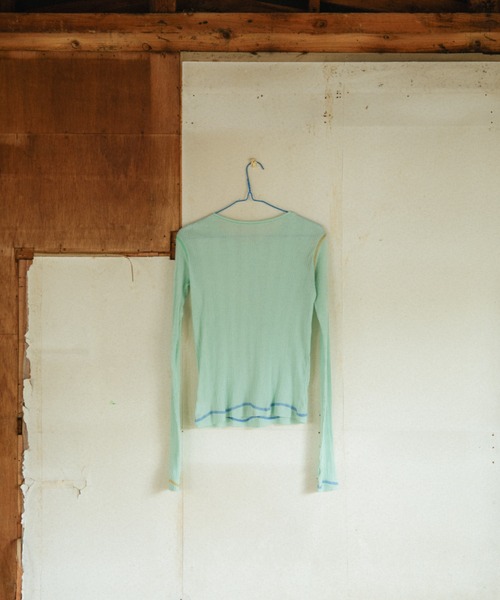 PAMM（パム）の「PAMMのサマー ロングT（Tシャツ/カットソー・レディース・ネイビー/アクア/オフホワイト・2/1）」の9枚目の写真