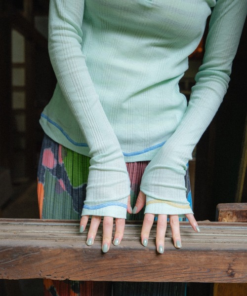 PAMM（パム）の「PAMMのサマー ロングT（Tシャツ/カットソー・レディース・ネイビー/アクア/オフホワイト・2/1）」の22枚目の写真