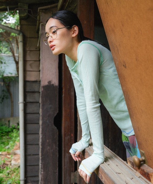 PAMM（パム）の「PAMMのサマー ロングT（Tシャツ/カットソー・レディース・ネイビー/アクア/オフホワイト・2/1）」の18枚目の写真