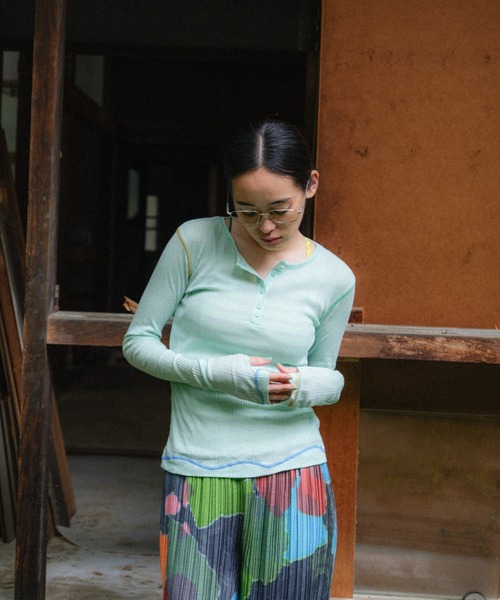 PAMM（パム）の「PAMMのサマー ロングT（Tシャツ/カットソー・レディース・ネイビー/アクア/オフホワイト・2/1）」の17枚目の写真