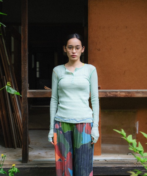 PAMM（パム）の「PAMMのサマー ロングT（Tシャツ/カットソー・レディース・ネイビー/アクア/オフホワイト・2/1）」の19枚目の写真