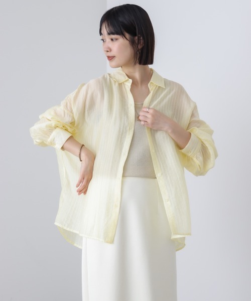Bou Jeloud(ブージュルード)の「シアーストライプシャツ(シャツ/ブラウス・レディース・ピンク/ライトブルー/イエロー・38)」の21枚目の写真