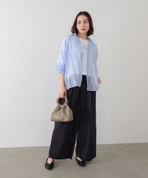 Bou Jeloud(ブージュルード)の「シアーストライプシャツ(シャツ/ブラウス・レディース・ピンク/ライトブルー/イエロー・38)」の5枚目の写真