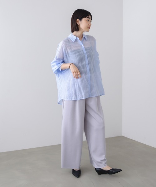 Bou Jeloud(ブージュルード)の「シアーストライプシャツ(シャツ/ブラウス・レディース・ピンク/ライトブルー/イエロー・38)」の13枚目の写真