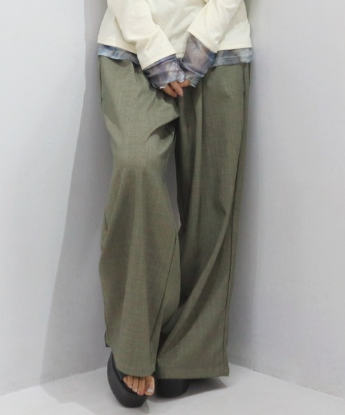 CECIL McBEE(セシルマクビー)の「リネンライクワイドイージーパンツ(その他パンツ・レディース・カーキ/アイボリー/ブラック/グレー・MEDIUM/LARGE)」の4枚目の写真