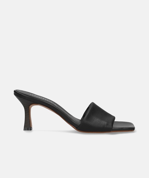 MAMIAN（マミアン）の「ワイドスクエアトゥ パデット ミュールサンダル (7.0cmヒール)（サンダル・レディース・ダークブラウン/ホワイト/ブラック・L/M）」の16枚目の写真