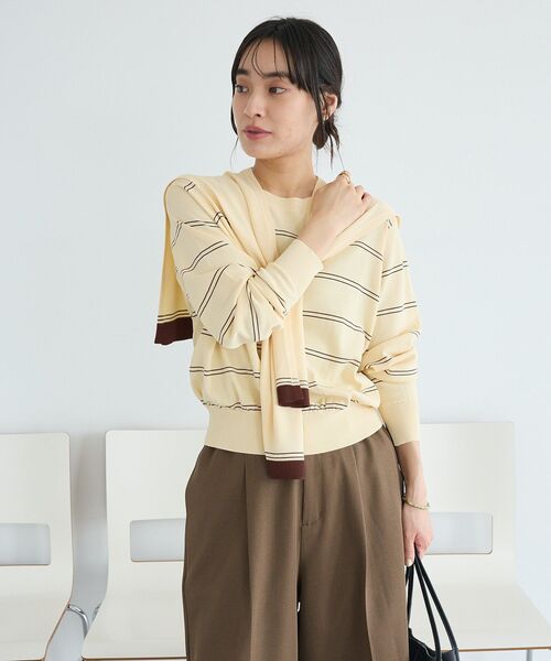 CRAFT STANDARD BOUTIQUE(クラフトスタンダードブティック)の「接触冷感 / ニットストール+プルオーバー(ニット/セーター・レディース・その他7/ライトグリーン/レッド/ライトベージュ・FREE)」の20枚目の写真