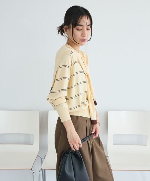 CRAFT STANDARD BOUTIQUE(クラフトスタンダードブティック)の「接触冷感 / ニットストール+プルオーバー(ニット/セーター・レディース・その他7/ライトグリーン/レッド/ライトベージュ・FREE)」の21枚目の写真