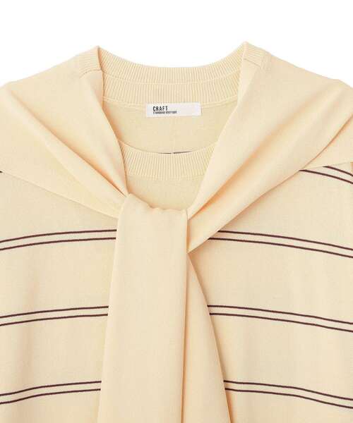 CRAFT STANDARD BOUTIQUE(クラフトスタンダードブティック)の「接触冷感 / ニットストール+プルオーバー(ニット/セーター・レディース・その他7/ライトグリーン/レッド/ライトベージュ・FREE)」の5枚目の写真