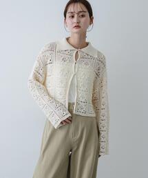 SENSE OF PLACE by URBAN RESEARCH | 『洗濯可』レースアミエリツキニットカーディガン(カーディガン/ボレロ)