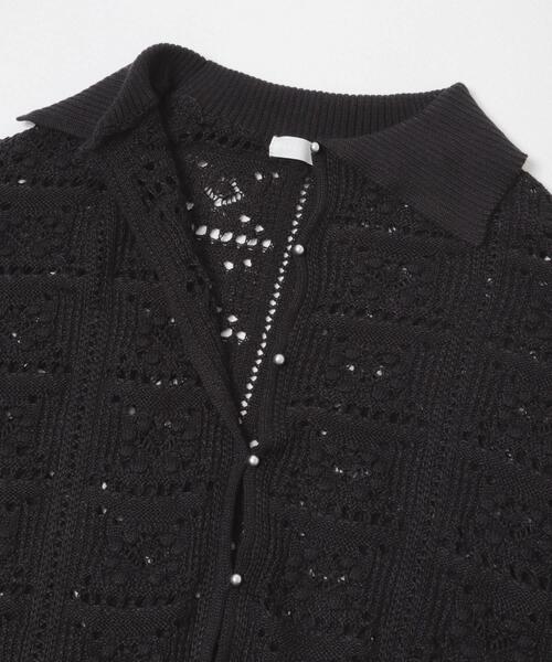 SENSE OF PLACE by URBAN RESEARCH（センスオブプレイスバイアーバンリサーチ）の「『洗濯可』レースアミエリツキニットカーディガン（カーディガン/ボレロ・レディース・カーキ/アイボリー/ブラック・ONE）」の17枚目の写真