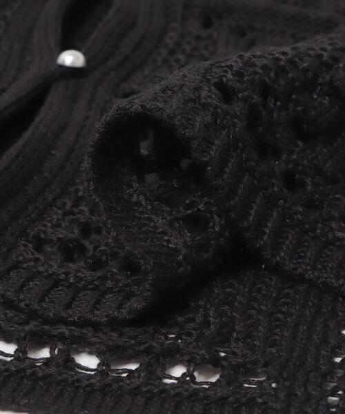SENSE OF PLACE by URBAN RESEARCH（センスオブプレイスバイアーバンリサーチ）の「『洗濯可』レースアミエリツキニットカーディガン（カーディガン/ボレロ・レディース・カーキ/アイボリー/ブラック・ONE）」の20枚目の写真