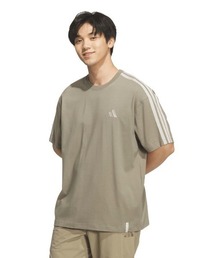 アディダス adidas エッセンシャルズ プラス ルーズフィット スリーストライプス シングルジャージー半袖Tシャツ