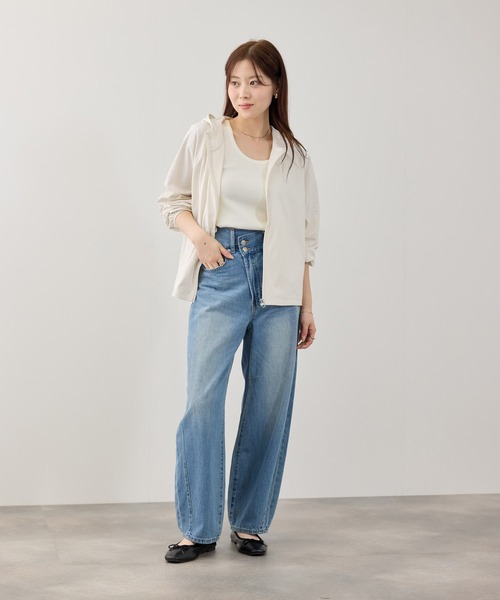 NAVY(ネイビー)の「【SARARI /サラリ】 天竺 UVカット ジップアップパーカー UVカット 吸水速乾(パーカー・レディース・グレー/ブラック/ブルーグリーン/ホワイト/ピンク・M/L/XL)」の8枚目の写真