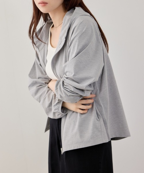 NAVY(ネイビー)の「【SARARI /サラリ】 天竺 UVカット ジップアップパーカー UVカット 吸水速乾(パーカー・レディース・グレー/ブラック/ブルーグリーン/ホワイト/ピンク・M/L/XL)」の10枚目の写真
