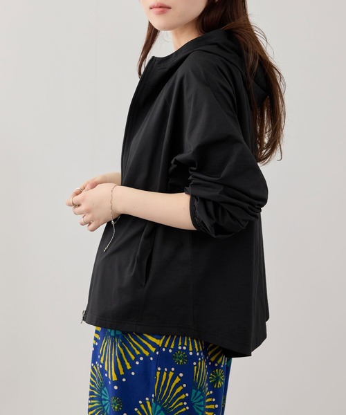 NAVY(ネイビー)の「【SARARI /サラリ】 天竺 UVカット ジップアップパーカー UVカット 吸水速乾(パーカー・レディース・グレー/ブラック/ブルーグリーン/ホワイト/ピンク・M/L/XL)」の13枚目の写真