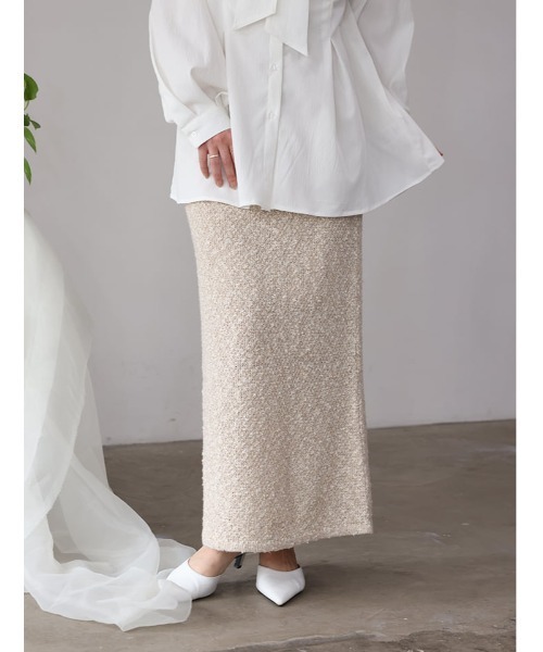 fifth（フィフス）の「ツイード風MIXスラブナロースカート（スカート・レディース・ベージュ/その他・M）」の7枚目の写真