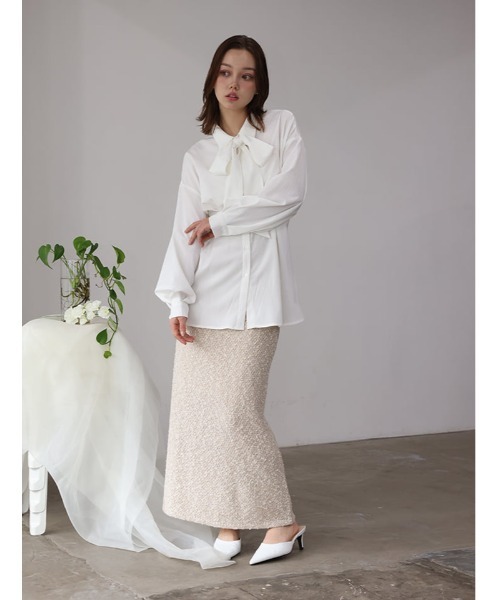 fifth（フィフス）の「ツイード風MIXスラブナロースカート（スカート・レディース・ベージュ/その他・M）」の5枚目の写真
