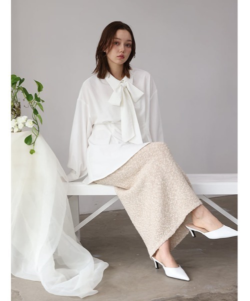 fifth（フィフス）の「ツイード風MIXスラブナロースカート（スカート・レディース・ベージュ/その他・M）」の6枚目の写真