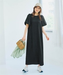 nissen | バルーンスリーブジャガードカットソーロングワンピース(ワンピース)