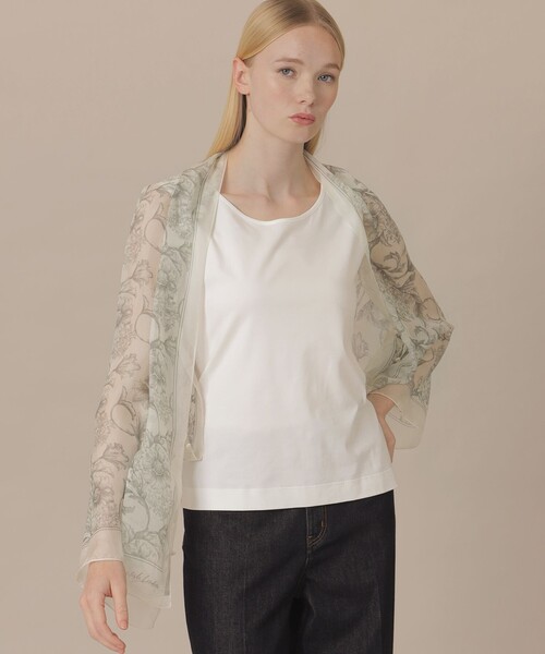 MACKINTOSH LONDON(マッキントッシュ ロンドン)の「【婦人画報4月号掲載】【BIBURY FLOWER】スケッチバイブリーフラワーウェアラブルスカーフ(バンダナ/スカーフ・レディース・ホワイト系その他・FREE)」の1枚目の写真