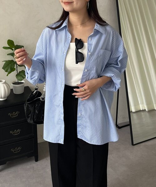 prose verse（プロズヴェール）の「ポケットメタルチャームオーバーサイズシャツ（シャツ/ブラウス・レディース・オフホワイト/ブルー系その他4/サックスブルー/ピンク系その他/イエロー系その他・FREE）」の6枚目の写真