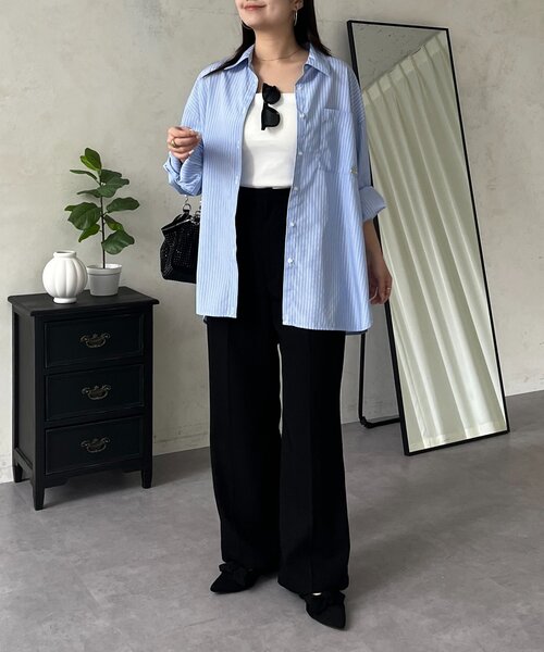 prose verse（プロズヴェール）の「ポケットメタルチャームオーバーサイズシャツ（シャツ/ブラウス・レディース・オフホワイト/ブルー系その他4/サックスブルー/ピンク系その他/イエロー系その他・FREE）」の7枚目の写真