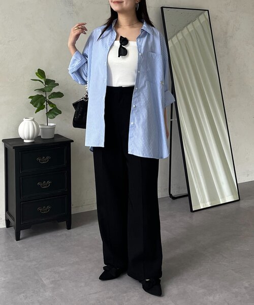 prose verse（プロズヴェール）の「ポケットメタルチャームオーバーサイズシャツ（シャツ/ブラウス・レディース・オフホワイト/ブルー系その他4/サックスブルー/ピンク系その他/イエロー系その他・FREE）」の9枚目の写真