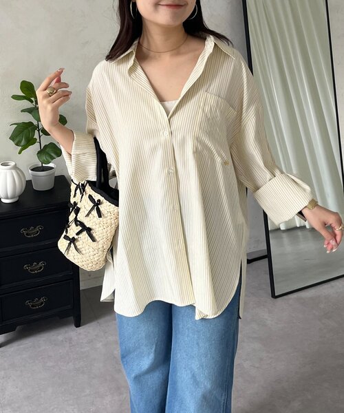 prose verse（プロズヴェール）の「ポケットメタルチャームオーバーサイズシャツ（シャツ/ブラウス・レディース・オフホワイト/ブルー系その他4/サックスブルー/ピンク系その他/イエロー系その他・FREE）」の20枚目の写真