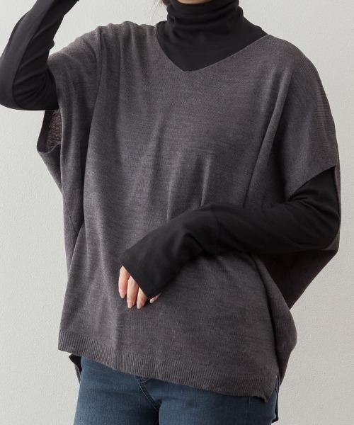 aity(アイティ)の「M-5L バルーンVネックベスト(ベスト・レディース・杢グレー/ブラック・4L~5L/LL~3L/M~L)」の1枚目の写真